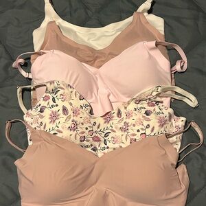 Women's Floral and Solid Bralette Set
